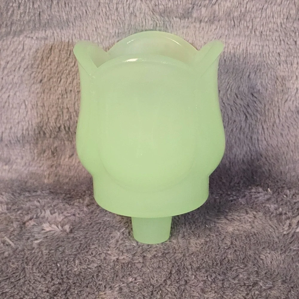 Vintage Jadeite Tulip Votive Candle Holders With Peg Base Set Of Two